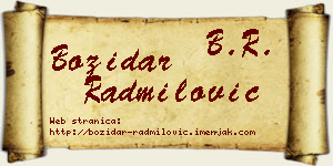 Božidar Radmilović vizit kartica